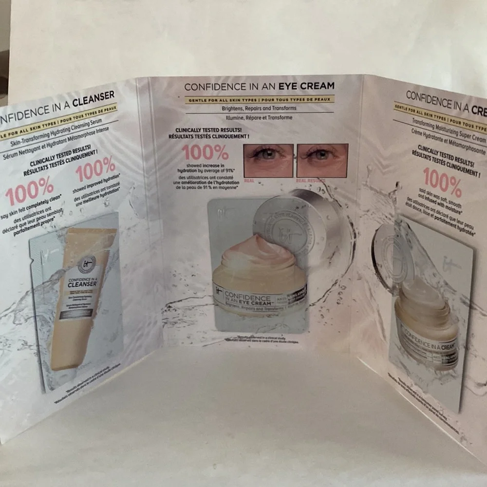 IT COSMETICS Tri-Fold 3p Confidence In A Cleanser Eye Cream & Face Cream